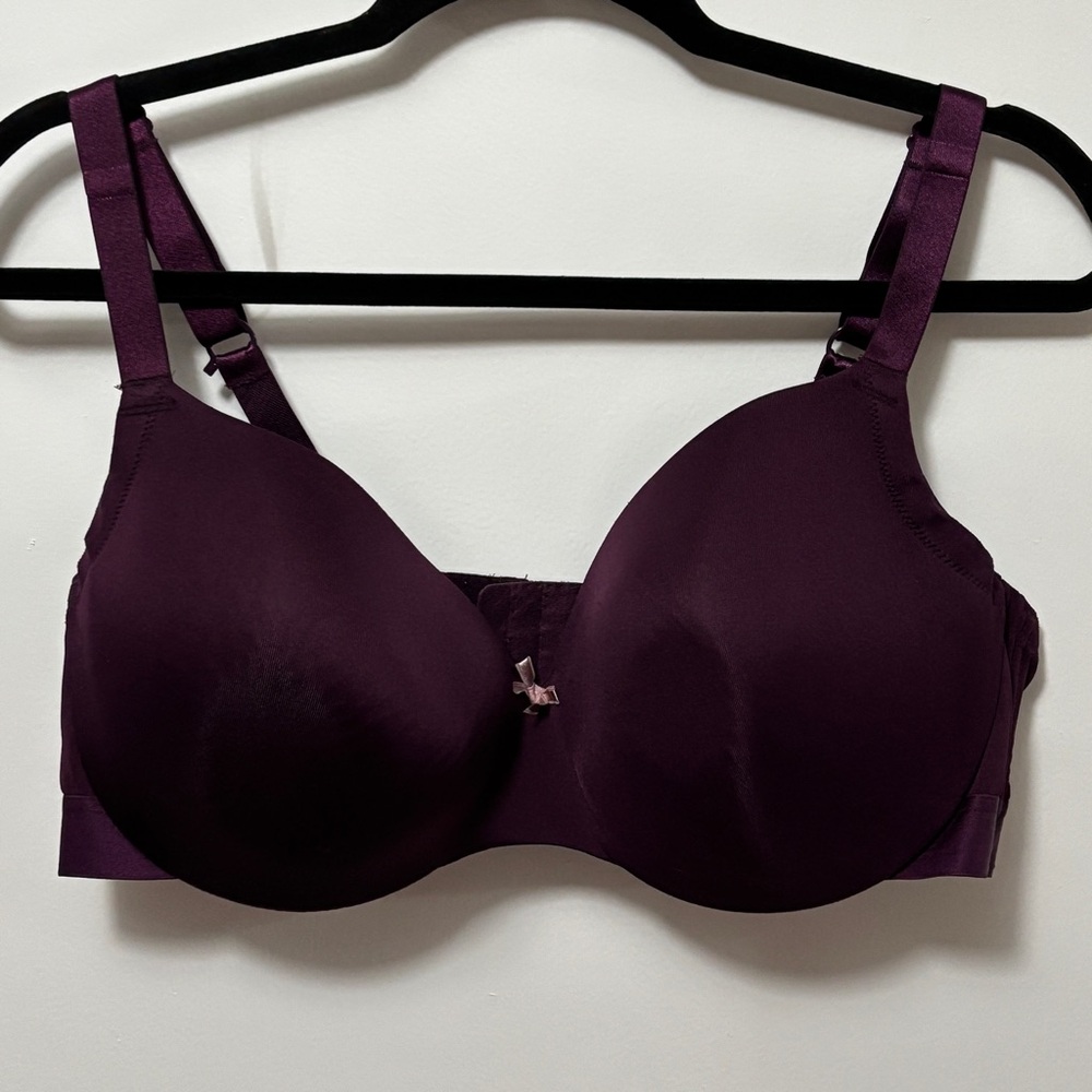 Cacique 42DD Eggplant Underwire Lightly Lined Balconette 5 Rows Hook & Eye